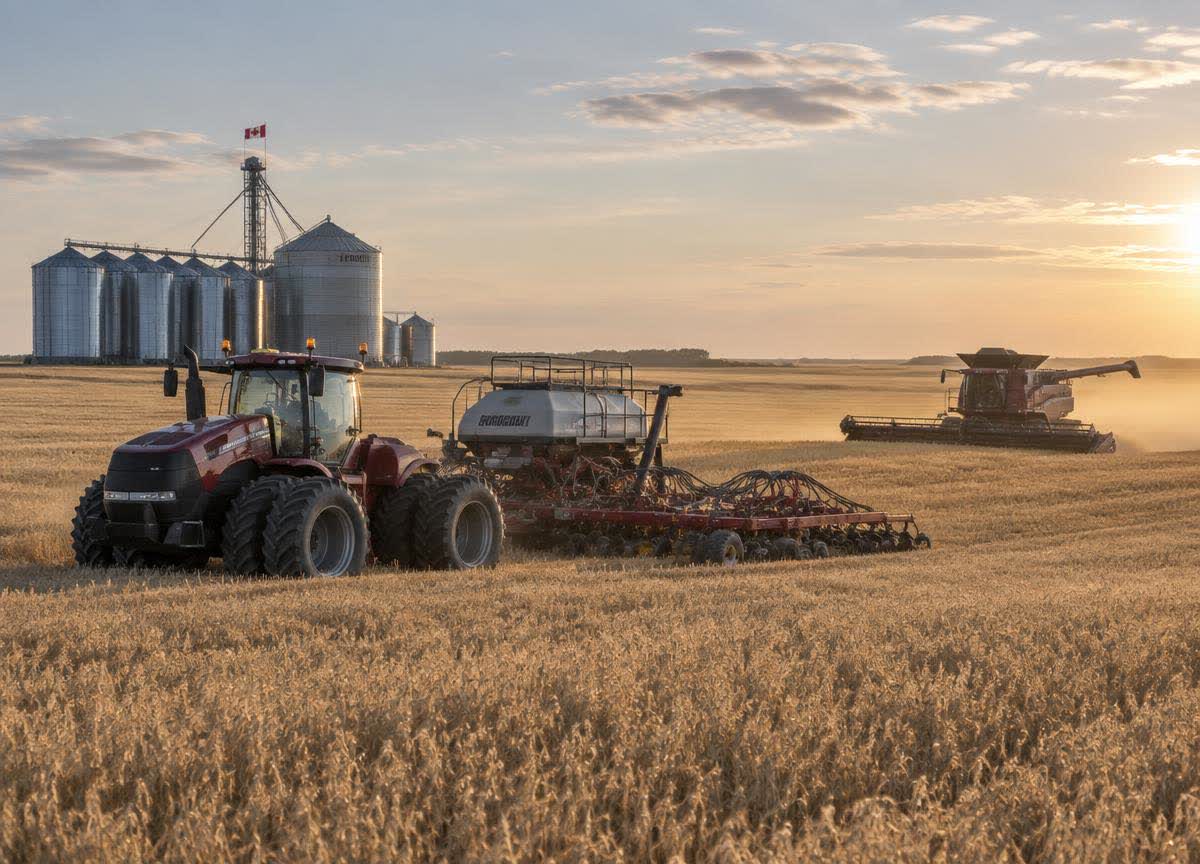 Agriculture equipment in a Canadian business setting